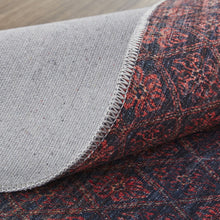 4' X 6' Red And Gray Striped Power Loom Area Rug