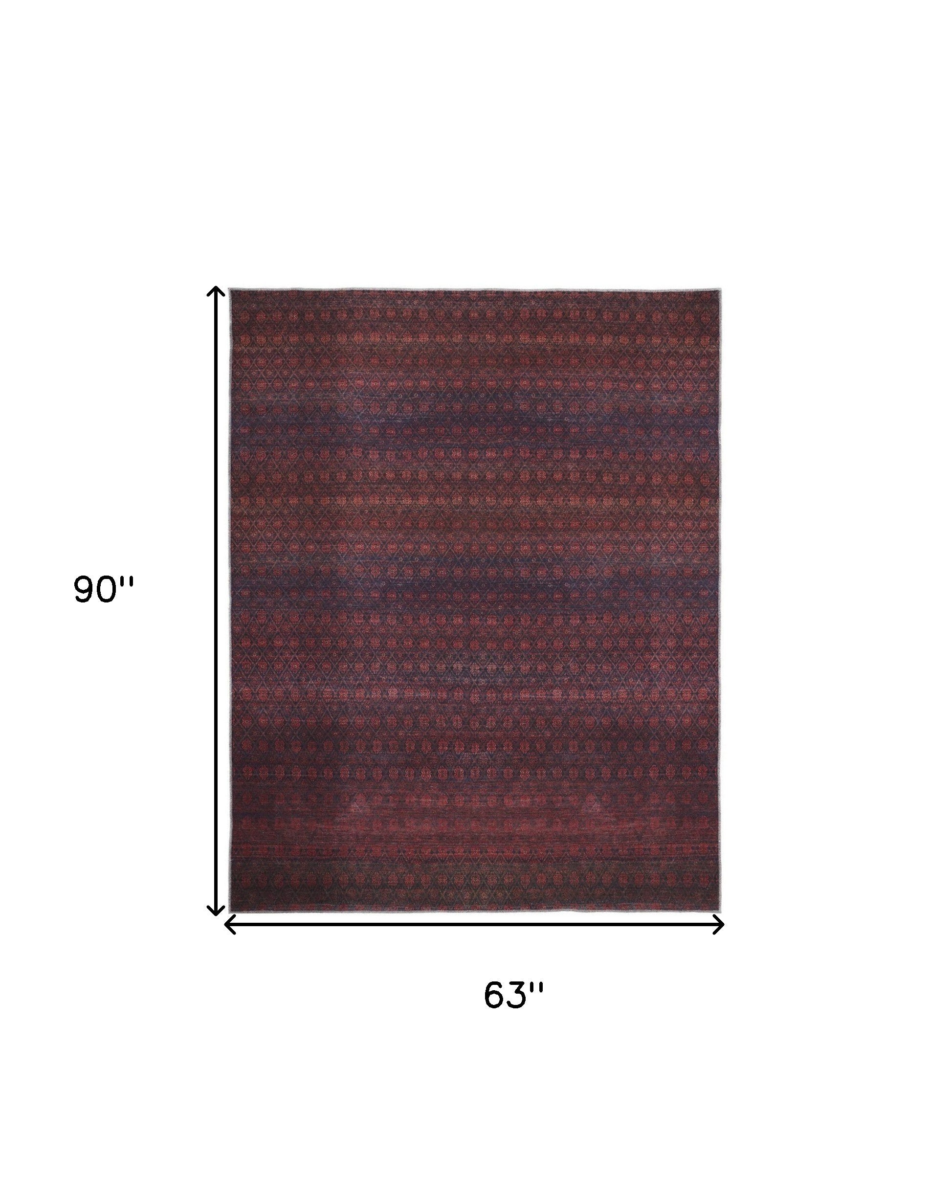 4' X 6' Red And Gray Striped Power Loom Area Rug