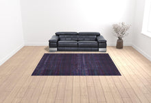 4' X 6' Blue And Purple Striped Power Loom Area Rug
