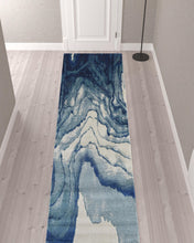 Blue Ivory And Green Runner Rug 12'