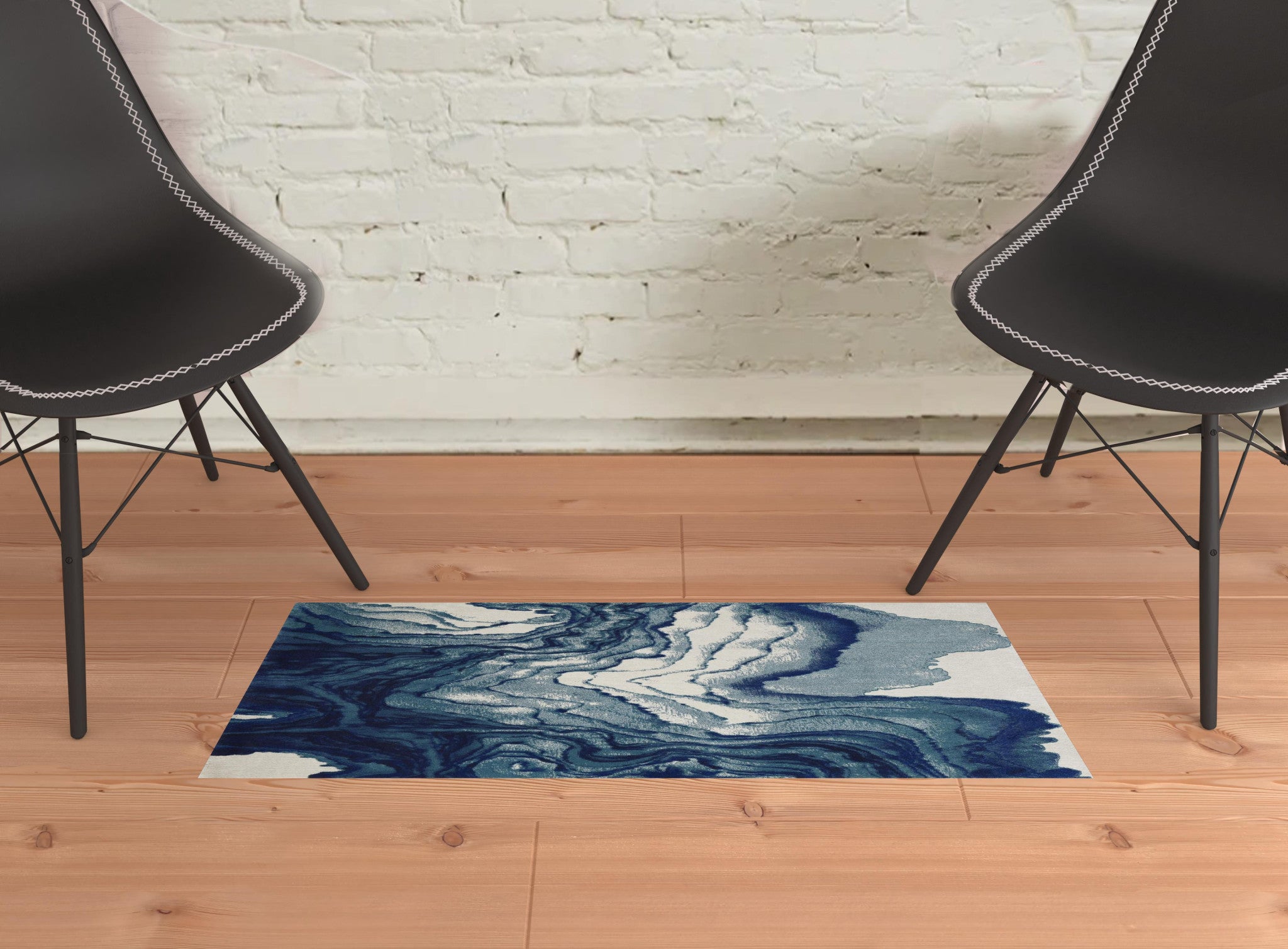 Blue Ivory And Green Runner Rug 12'