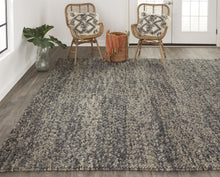 10' X 13' Gray Taupe And Black Wool Hand Woven Stain Resistant Area Rug