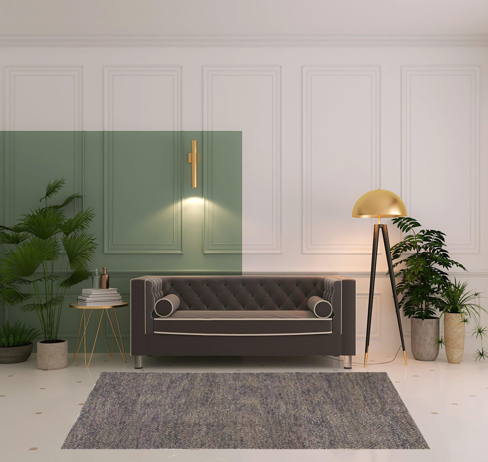 10' X 13' Gray Taupe And Black Wool Hand Woven Stain Resistant Area Rug