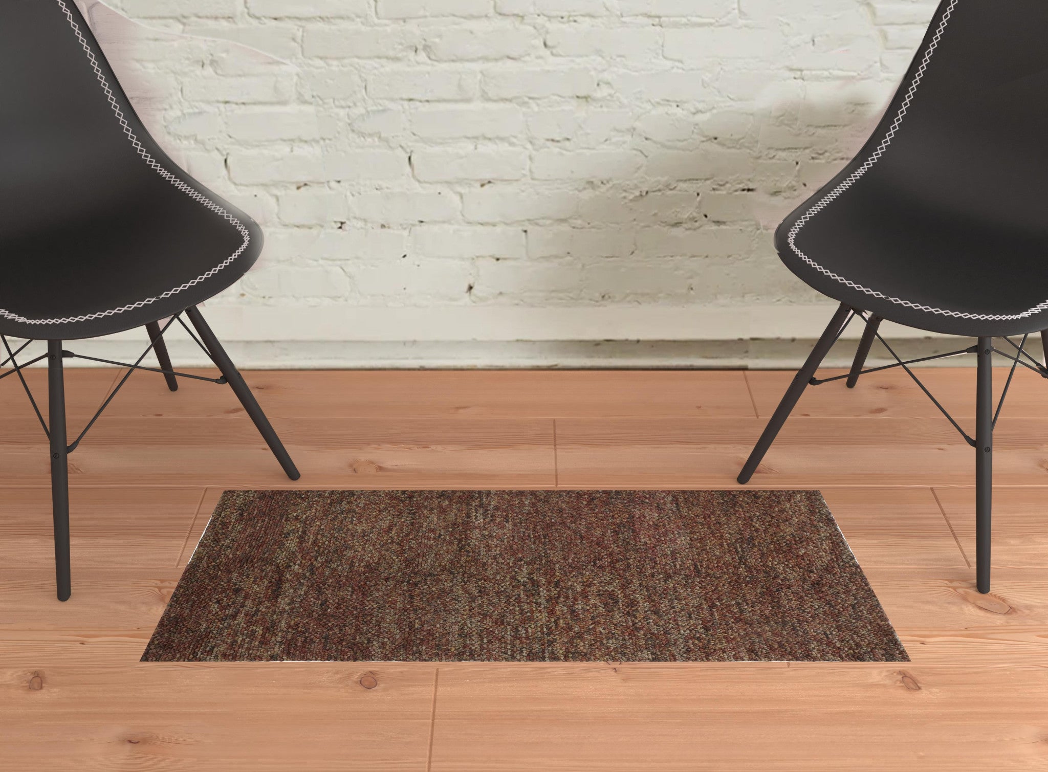 10' X 13' Gray Taupe And Black Wool Hand Woven Stain Resistant Area Rug