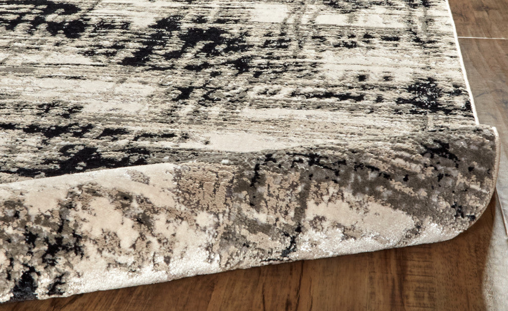 Black White And Gray Area Rug - 9' x 12'