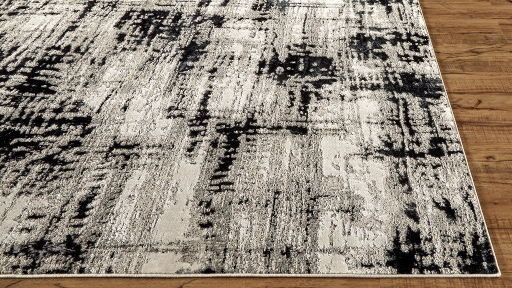 Black White And Gray Area Rug - 9' x 12'