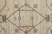 9' X 12' Tan Ivory And Gray Power Loom Area Rug