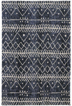 Blue And Ivory Striped Stain Resistant Area Rug - 10' X 13'
