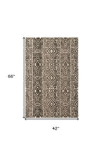 Brown Taupe And Ivory Striped Stain Resistant Area Rug - 10' x 13'