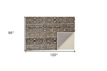 Brown Taupe And Ivory Striped Stain Resistant Area Rug - 10' x 13'