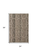 Brown Taupe And Ivory Striped Stain Resistant Area Rug - 10' x 13'