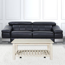 42 英寸古董白色實木長方形仿舊咖啡桌帶架子