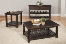 Mesa de centro envejecida rectangular de madera maciza espresso de 42