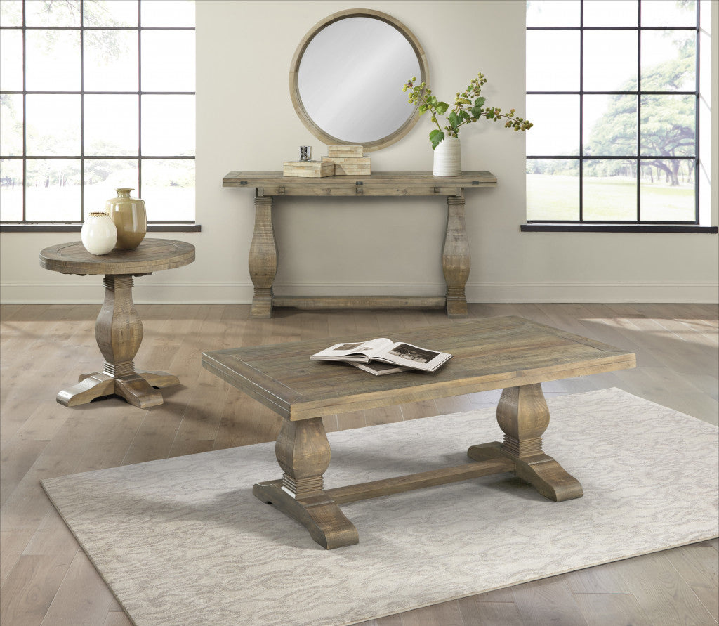 50 英寸再生天然實木矩形仿舊咖啡桌