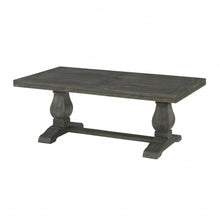 Mesa de centro de pedestal envejecida rectangular de madera gris de 50