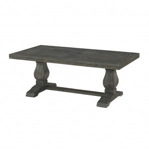 Mesa de centro de pedestal envejecida rectangular de madera gris de 50"