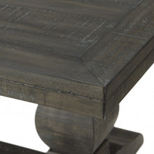 Mesa de centro de pedestal envejecida rectangular de madera gris de 50