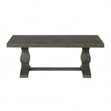 Mesa de centro de pedestal envejecida rectangular de madera gris de 50