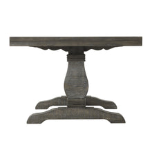 Mesa de centro de pedestal envejecida rectangular de madera gris de 50