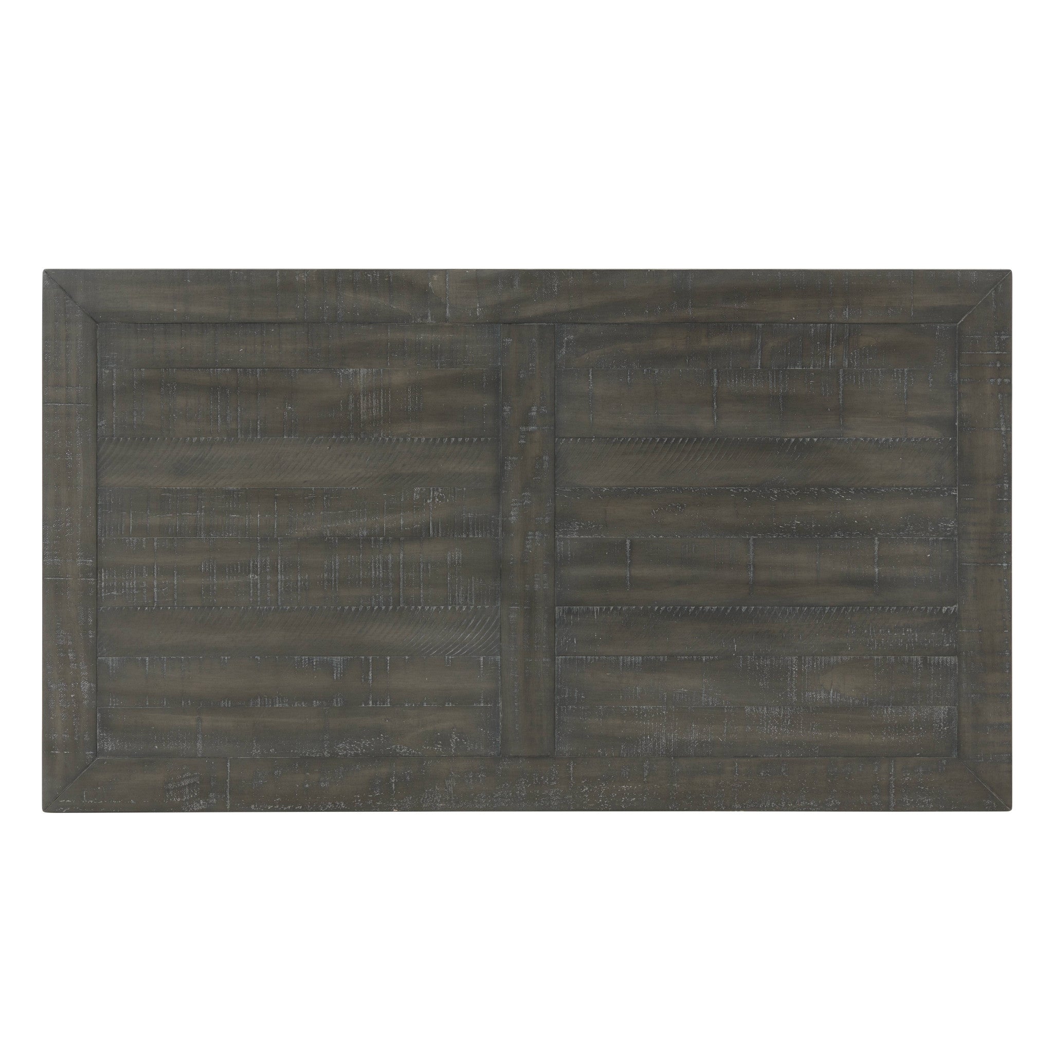 Mesa de centro de pedestal envejecida rectangular de madera gris de 50"