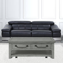 50 英寸鴿灰色實木仿舊咖啡桌帶儲物