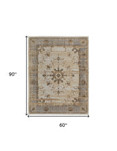 9' X 12' Tan Brown And Gray Power Loom Distressed Area Rug