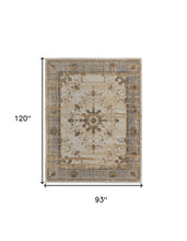 9' X 12' Tan Brown And Gray Power Loom Distressed Area Rug