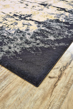2' X 3' Black Gray And Gold Geometric Stain Resistant Area Rug