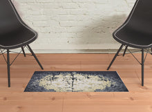 2' X 3' Black Gray And Gold Geometric Stain Resistant Area Rug