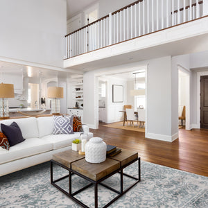 2' X 3' Blue And Gray Abstract Hand Woven Area Rug