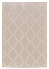 2' X 3' Ivory And Tan Geometric Stain Resistant Area Rug