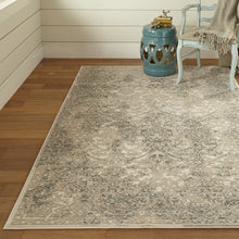 2' X 3' Ivory Gray And Black Abstract Stain Resistant Area Rug