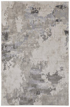 2' X 3' Ivory And Gray Abstract Stain Resistant Area Rug