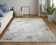 2' X 3' Ivory And Gray Abstract Stain Resistant Area Rug