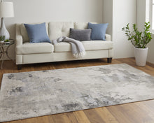 2' X 3' Ivory And Gray Abstract Stain Resistant Area Rug