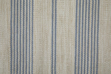 2' X 3' Blue Ivory And Tan Striped Dhurrie Hand Woven Stain Resistant Area Rug