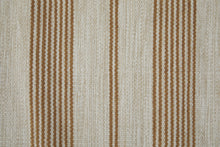 2' X 3' Ivory Taupe And Brown Striped Dhurrie Hand Woven Stain Resistant Area Rug