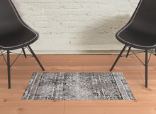 2' X 3' Gray Ivory And Taupe Abstract Stain Resistant Area Rug