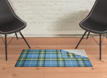 Blue Green And Black Abstract Hand Woven Stain Resistant Area Rug