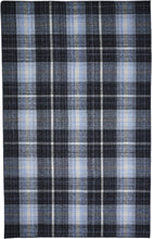 2' X 3' Black Blue And White Abstract Hand Woven Stain Resistant Area Rug