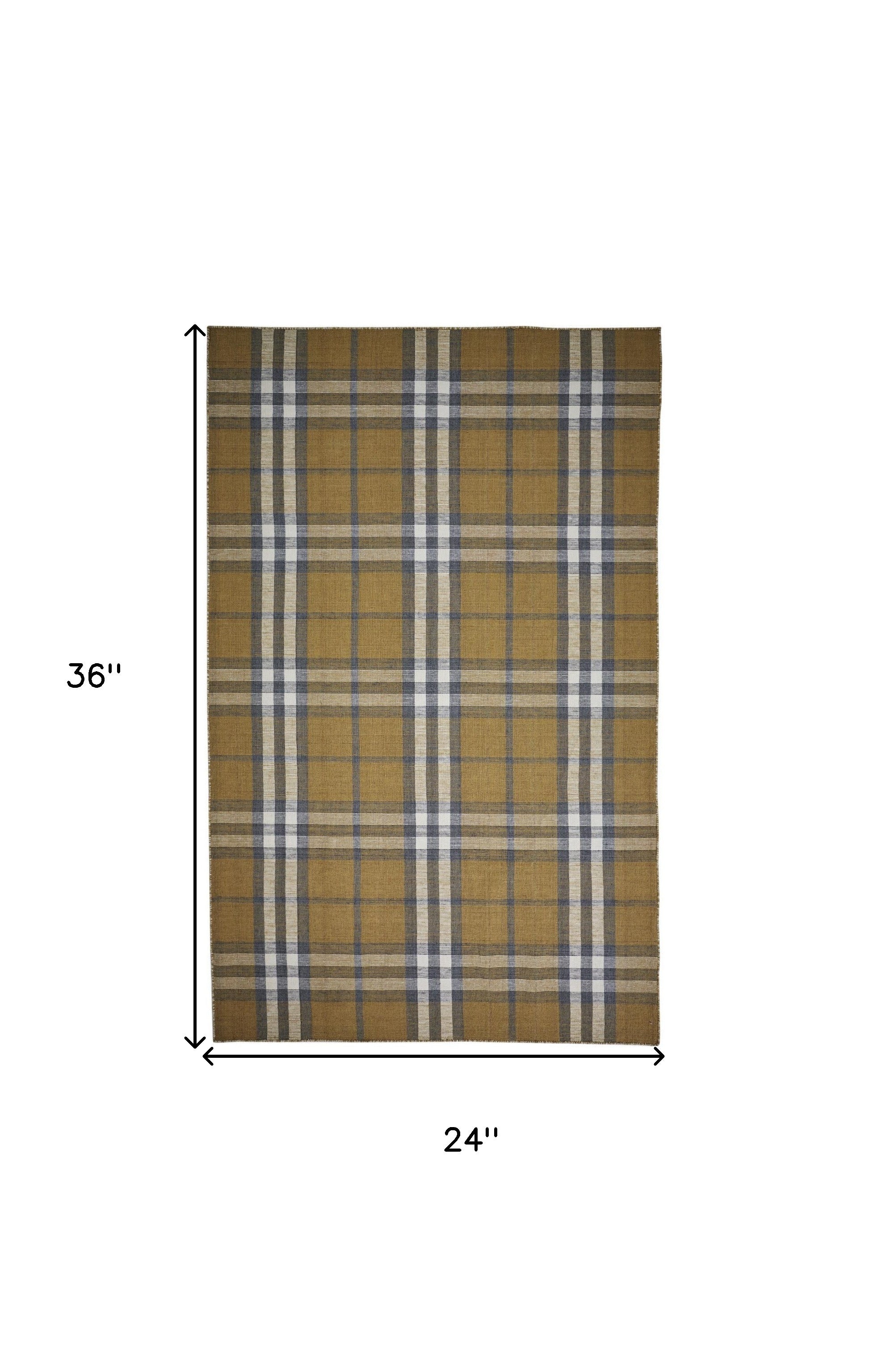 Gold Blue And White Abstract Hand Woven Stain Resistant Area Rug