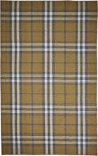 Gold Blue And White Abstract Hand Woven Stain Resistant Area Rug