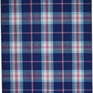 2' X 3' Blue Pink And White Abstract Hand Woven Stain Resistant Area Rug