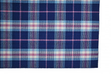 2' X 3' Blue Pink And White Abstract Hand Woven Stain Resistant Area Rug