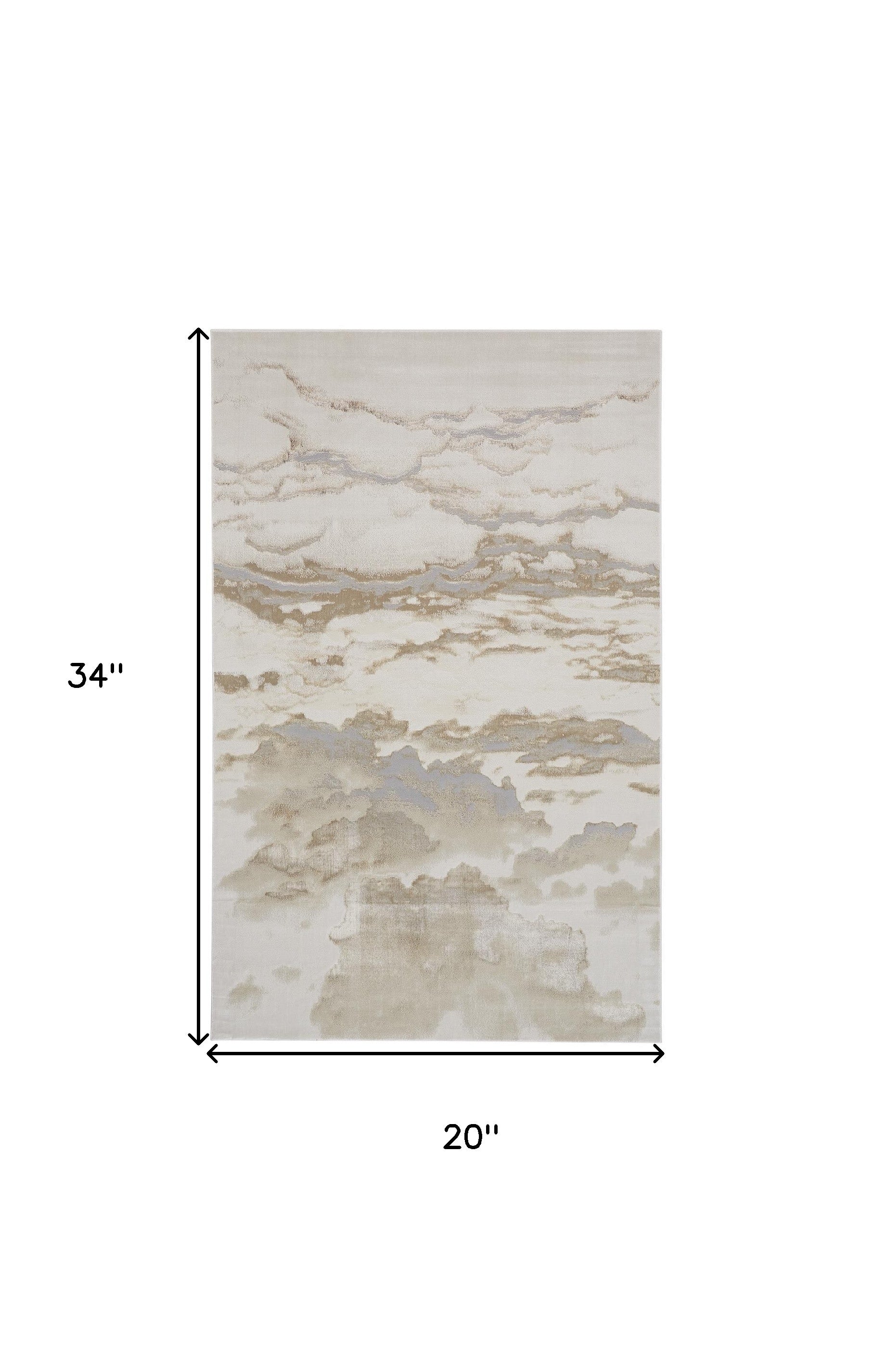 2' X 3' Ivory Tan And Gray Abstract Stain Resistant Area Rug