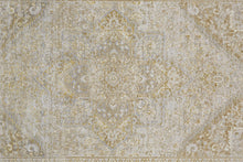 2' X 3' Ivory And Gold Floral Stain Resistant Area Rug