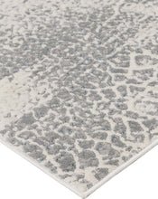 Gray Blue And Ivory Abstract Stain Resistant Area Rug - 2' x 3'