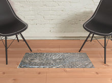 2' X 3' Blue Silver And Gray Geometric Stain Resistant Area Rug