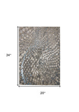 2' X 3' Blue Silver And Gray Geometric Stain Resistant Area Rug