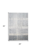 2' X 3' White Gray And Blue Abstract Stain Resistant Area Rug